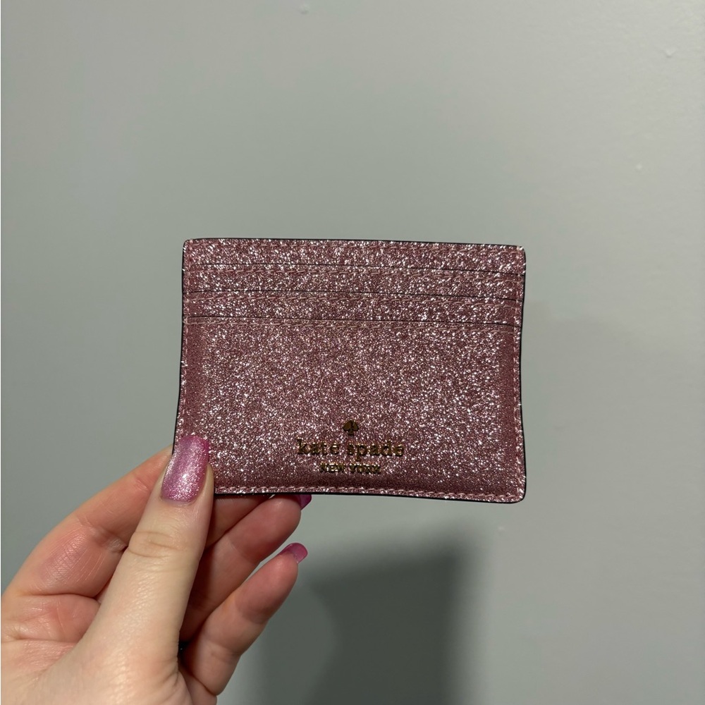 Authentic Glitter Pink Kate Spade Card Case